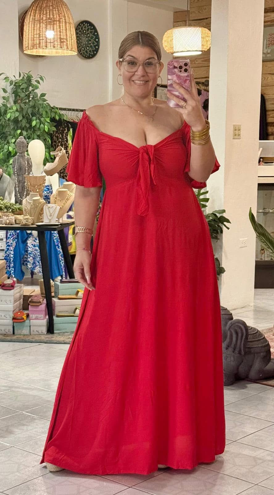 Monica Red Long Dress