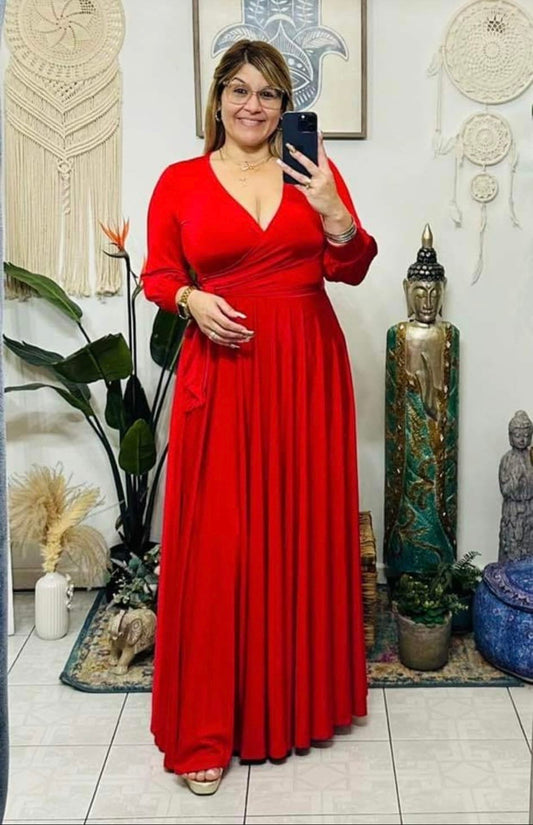 Janet Long Dress Rojo (One Size)