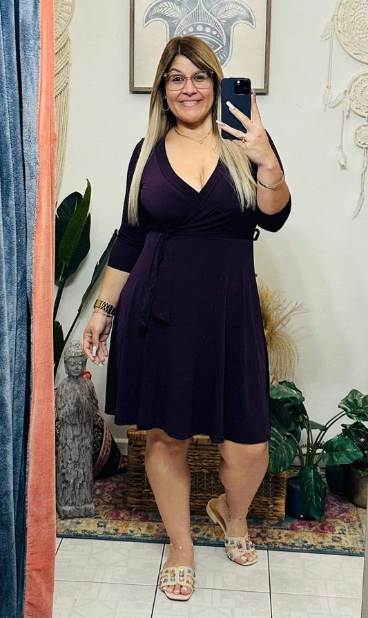 Short Dress Janet (Plum) One Size