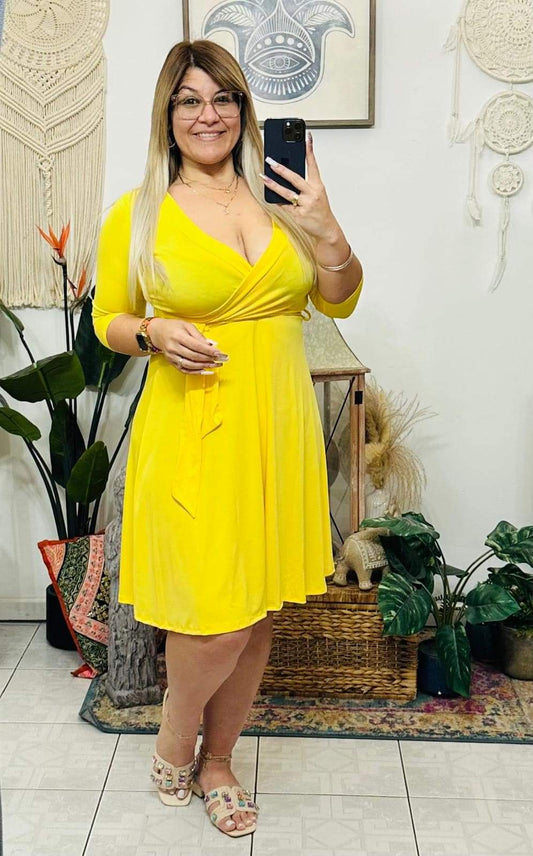 Short Dress Janet (Yellow) One Size