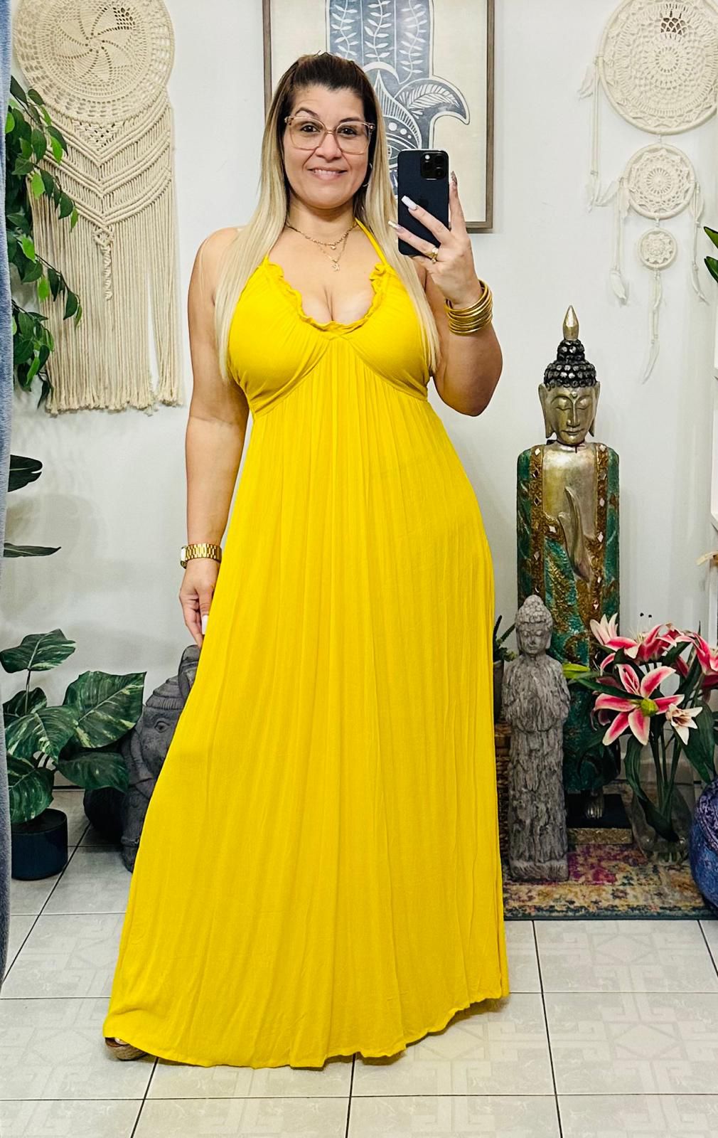 Catalina Long Dress Yellow (One Size)