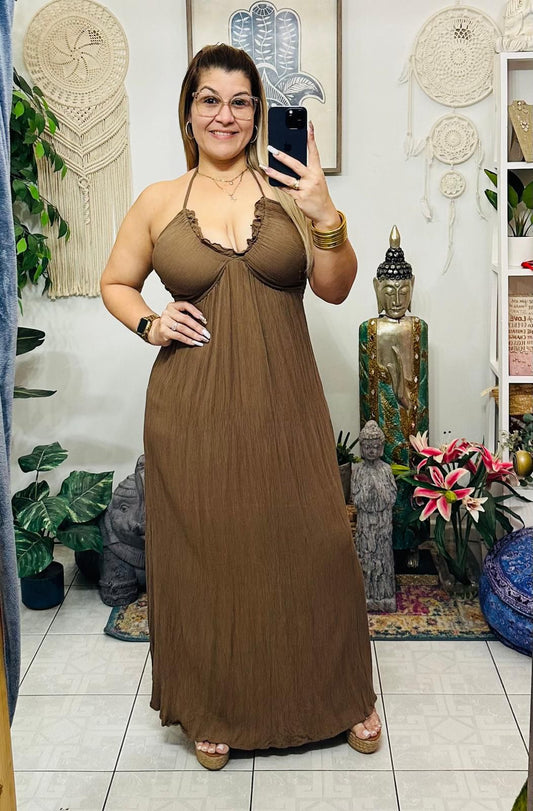 Catalina Long Dress Brown (One Size)